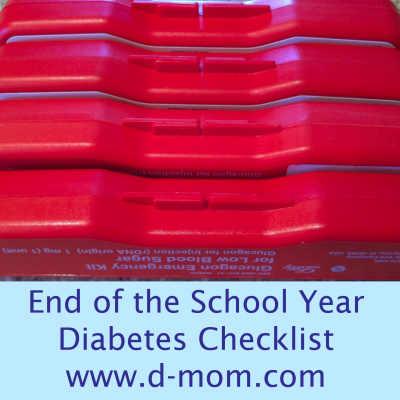 End of School Diabetes Checklist