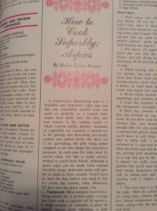 How to cook superbly: BY NEVER MAKING ASPICS.
