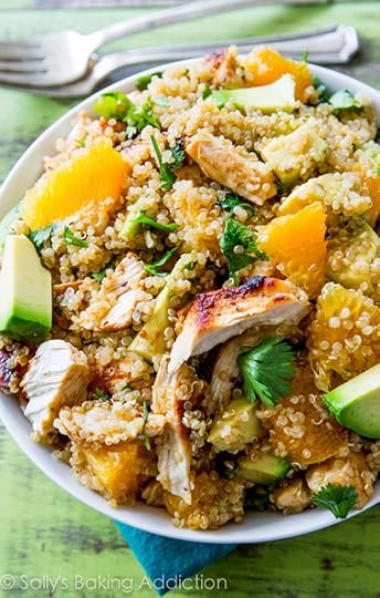 Citrus Chicken Quinoa Salad - easy, flavorful, healthy, and protein-packed! @sallybakeblog