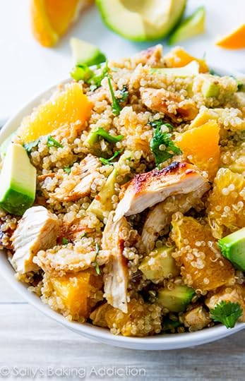 Citrus Chicken Quinoa Salad - easy, flavorful, healthy, and protein-packed! @sallybakeblog