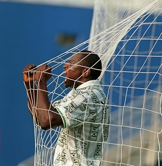 Nigerian Rashidi Yekini screams 21 June