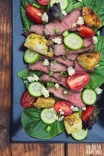 Steakhouse Rib Eye Salad with Aged Balsamic Vinaigrette #recipe via FoodforMyFamily.com