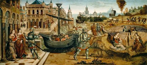 Master of the Campana Cassoni, Theseus and the Minotaur, 1510-20.