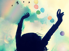 Girl with arms outstretched