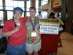 Ruth and Judy in lobby