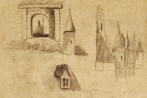 I was trying out a new mechanical pencil, quickly creating these fictitious pieces of architecture