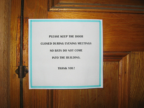 Door closed = no bats by rockcreek