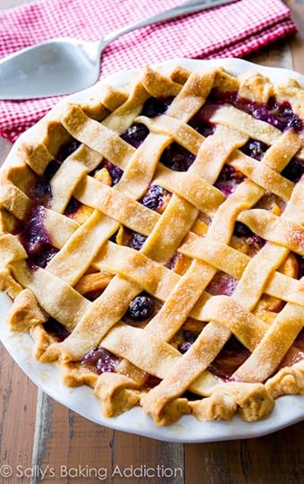 A classic lattice-topped homemade blueberry peach pie bursting with juicy flavor. You will love this pie crust too! @sallybakeblog