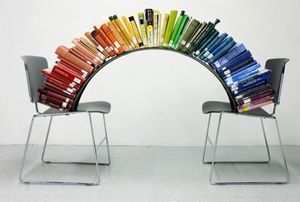 BookSculpture Aspen-mays-einstein-rainbow