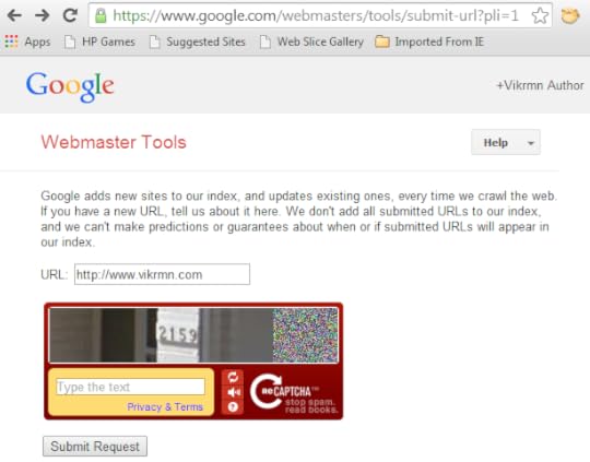Submit website link to google to crawl by Vikrmn CA Vikram Verma Author 10 Alone Chartered Accountant