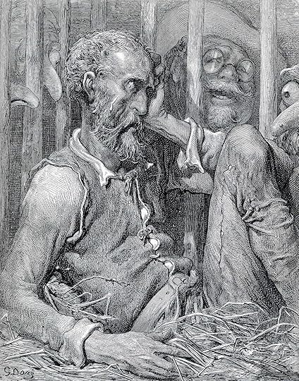 Dom Quixote, Sancho Pança, Dom Quixote Encantado, Encantamento de Dom Quixote, Dom Quixote enjaulado, Ilustração, Gustave Doré