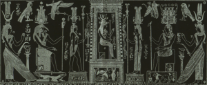 Isis (in center) of the Bembine Tablet; Thoth, as He is wont to do, has Her back