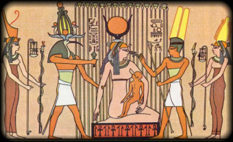Thoth aids Isis & Horus in the papyrus swamps