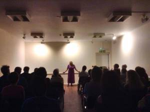 Tina at the Poetry Evening