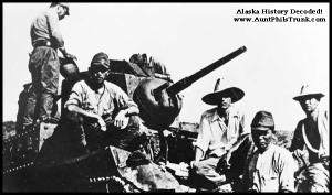 Japanese troops settle in to defend the Aleutian Island of Kiska during 1942.