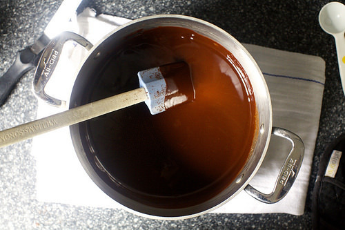 melted chocolate and butter