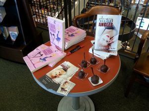 The only thing I love more than a stack of my books, is TWO STACKS OF MY BOOKS! (And red velvet cake pops--I might love those more.)