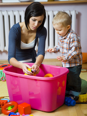 cleaning with kids