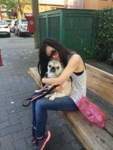 Akemi and her boyfriend, Bubba, on Granville Island.