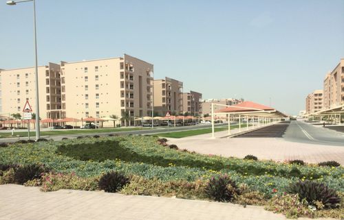 In the suburbs of Doha. Outside of downtown, there's a whole lot of this.