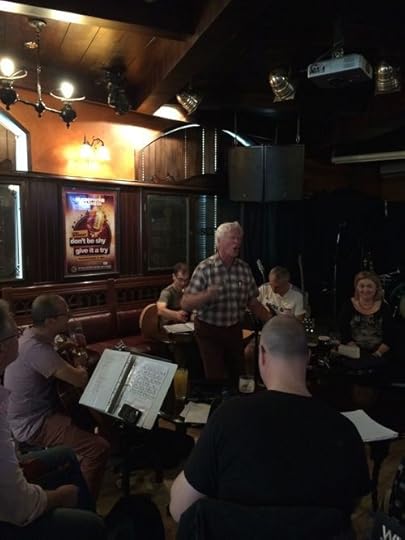 Typically lively singing at JJ's monthly Irish music gathering.