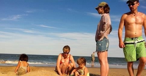 Families enjoy fun in the sun.