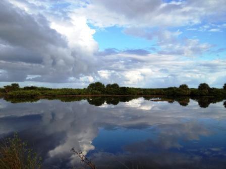 A nice way to end a day at the beach. The sky is constantly changing from bright to cloudy to bright again.