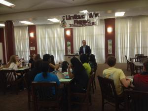 Speaking to Sparkman High 9th Grade lit/novels class
