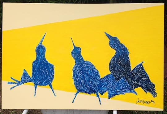 THEY KNOW THINGS THAT WE DON'T, 36 x 24, acrylic on canvas, by Jesse Sublett, $595,