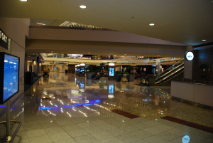 Has Atlanta Airport ever been this empty? My bed: the chair on the left over there ...