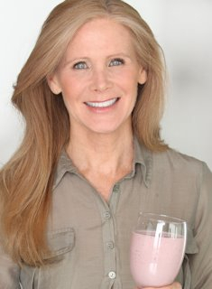 Nancy Addison with her strawberry power smoothie