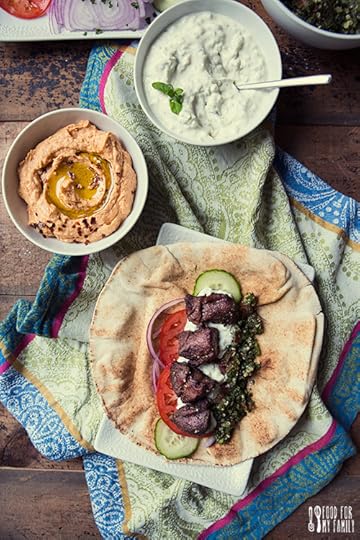 Lamb Kebabs with Tzatziki and Quinoa Tabbouleh #recipe via FoodforMyFamily.com