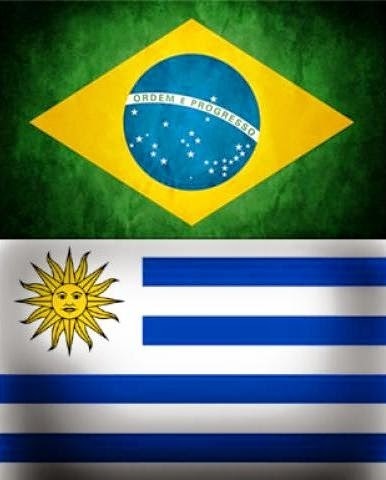 Brazil, Uruguay, Brasil, Uruguai, Flags, Bandeiras