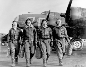 WASPs and a B-17 (US National Archives)