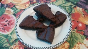 Gluten free dark chocolate brownies.
