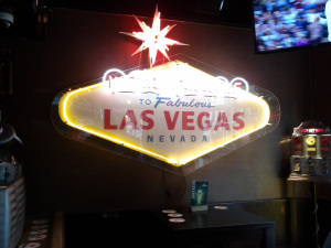 Inside a bar at the edge of the Red Light District in Amsterdam.