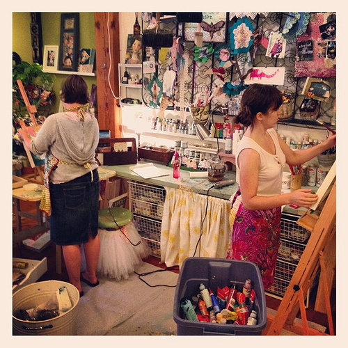 Painting date earlier today in the studio with the lovely @jessicaswift