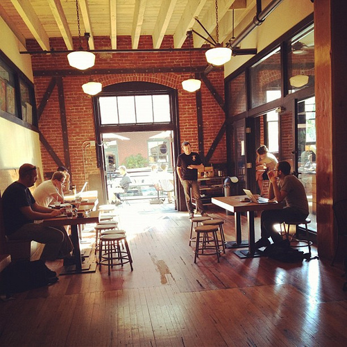 My view as I wait for the elevator up to my studio. Love this coffee shop greeting when I come to work.