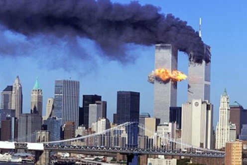 Image of Twin Towers on September 11th 2001