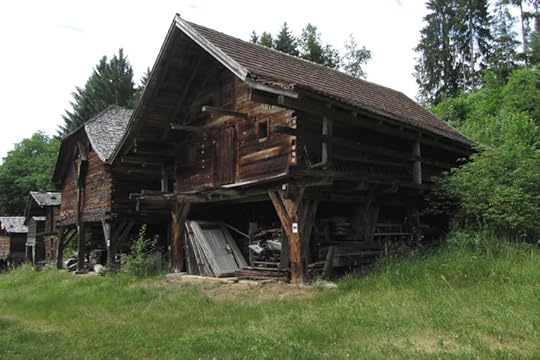 Historical outbuildings at Museumsdorf Bayerischer Wald, Tittling, Germany