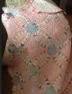 quilt pink double wedding ring