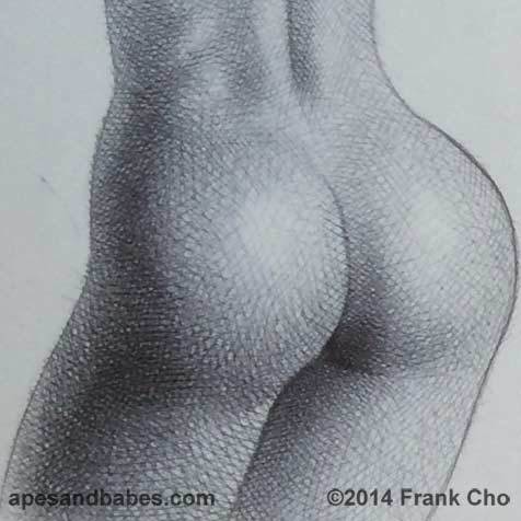 Drawing Beautiful Women: The Frank Cho Method - culo crosshatching