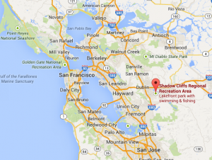 We raced at the Shadow Cliffs Rec Area outside of Pleasanton, CA.