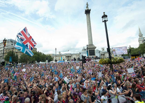 I expect when I make it to England for a book signing tour the crowds at Trafalgar Square queuing up to get an autographed Jackson Speed book will look something like this.