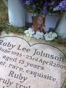 Ruby Johnson's memorial plaque at Old Milverton Churchyard 27 June 2014 (photo taken by SC Skillman)