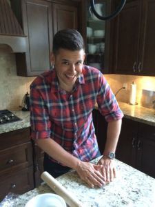 Sous chef Ivon prepares his own gluten-free dough (equal parts wallpaper paste and sawdust).