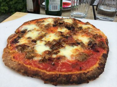 The gluten-free sausage and cheese pizza. The verdict? 