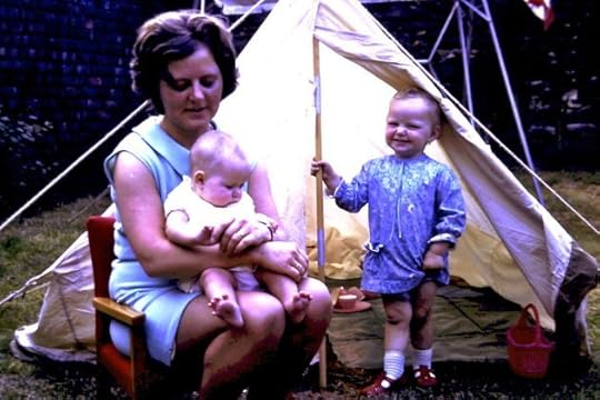Love everything about this photo. Mum looks gorgeous, the way I'm holding my skirt up, the tent, the basket, Leanne's toes.