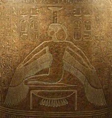Nephthys in Her protective stance, mirroring Isis