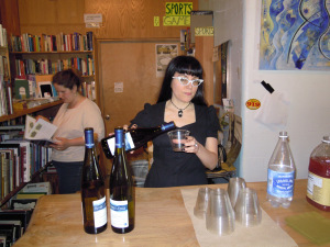 Tsunami with wine and Christiane